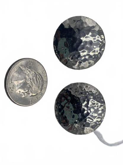Hammered "Cymbals" Post Earrings in Sterling Silver