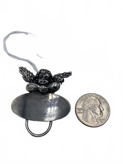 Angel/Cherub-motif Brooch Eyelass Keeper in Sterling Silver