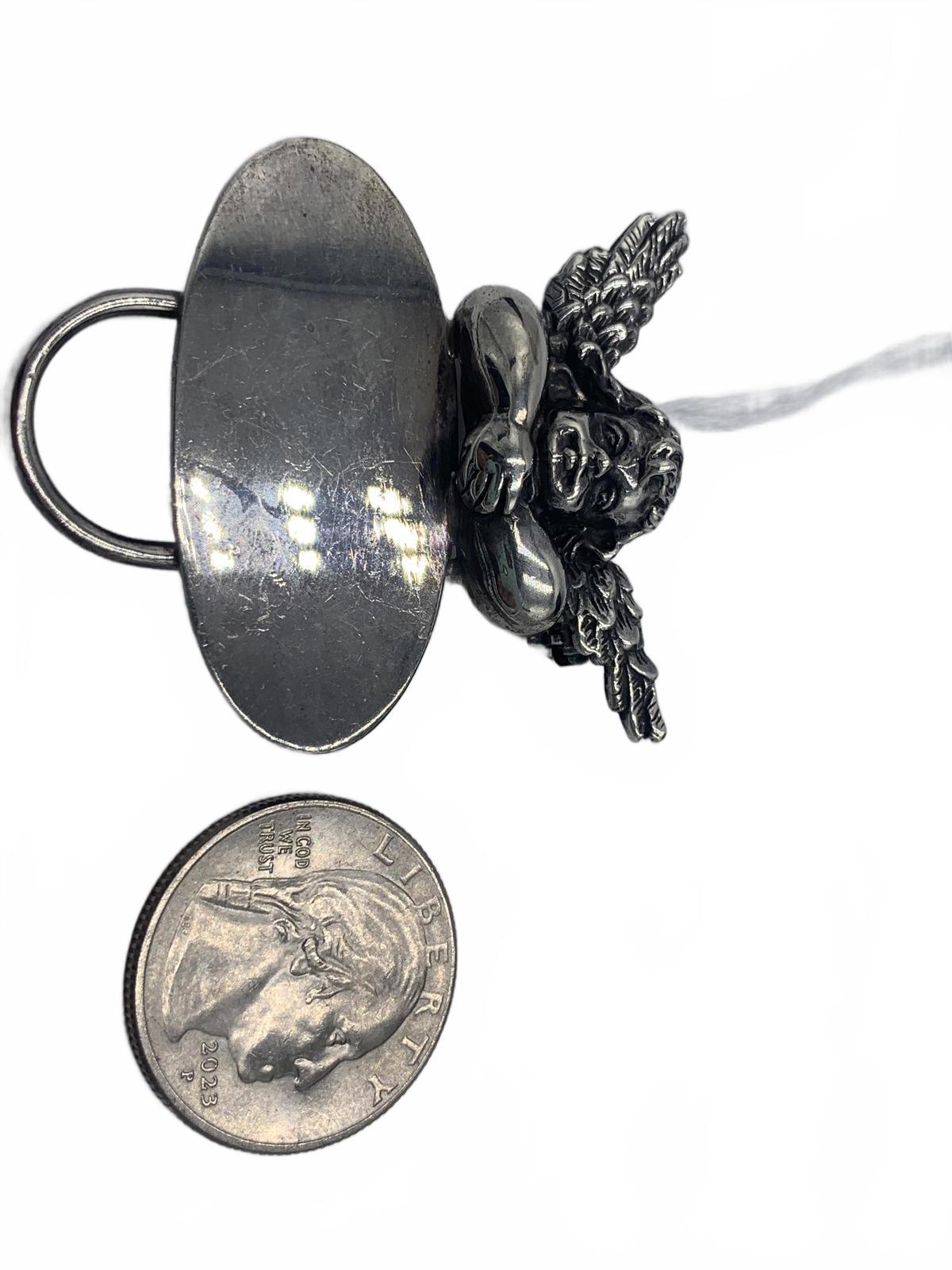 Angel/Cherub-motif Brooch Eyelass Keeper in Sterling Silver