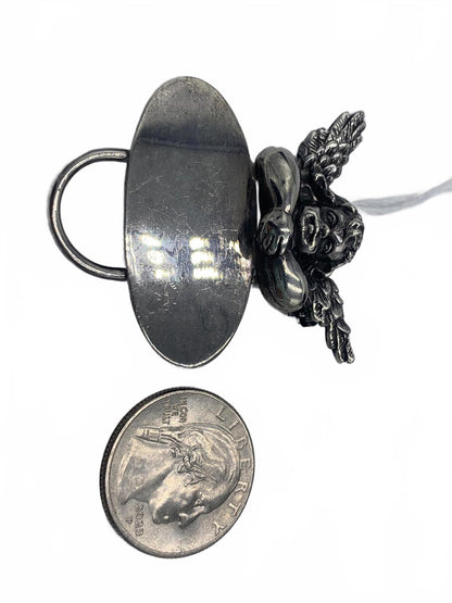 Angel/Cherub-motif Brooch Eyelass Keeper in Sterling Silver