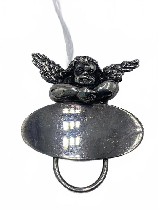 Angel/Cherub-motif Brooch Eyelass Keeper in Sterling Silver