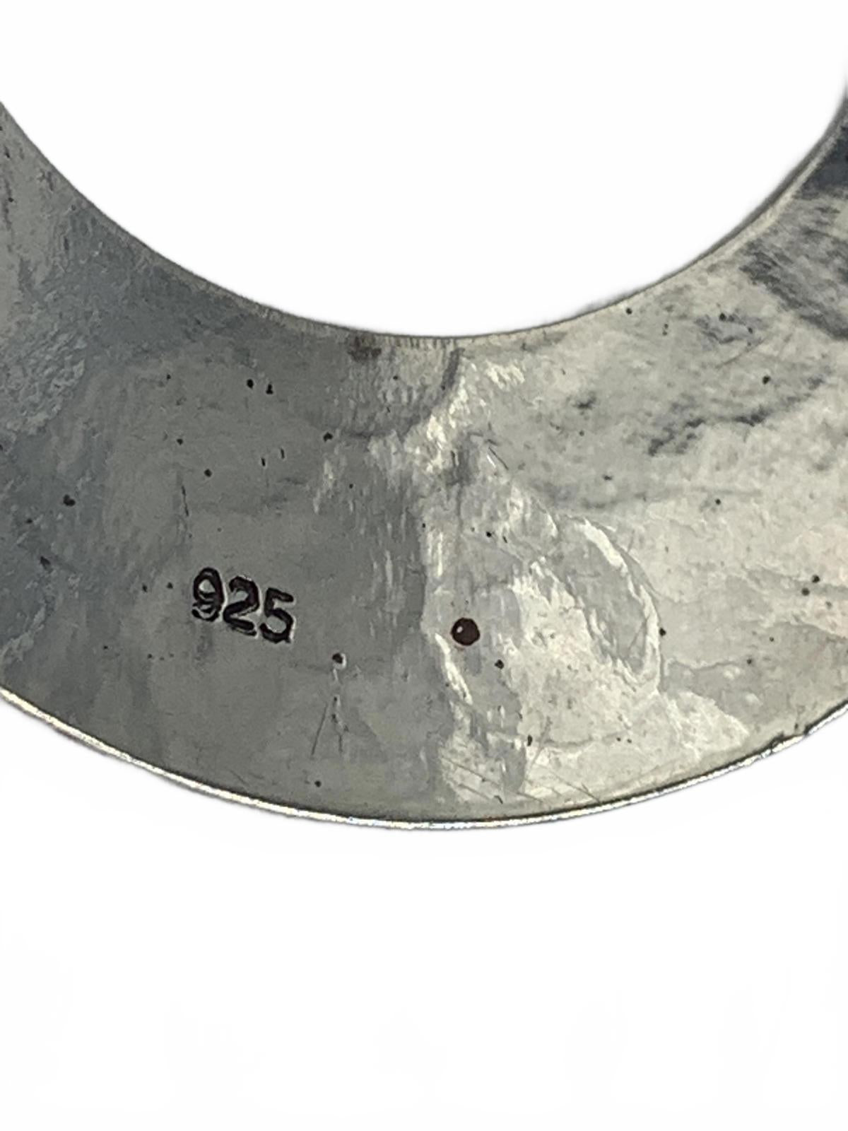 Sterling Silver Half-Moon Swirl Texture Hoop Earrings with Hooks