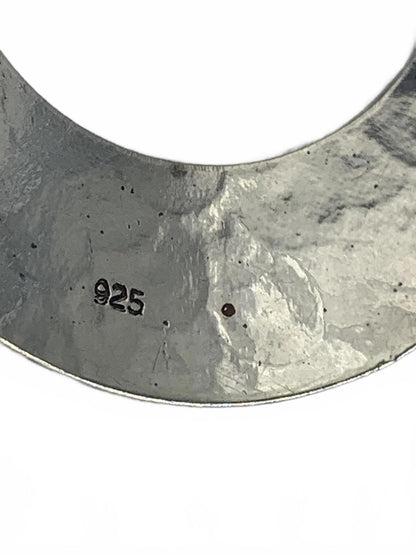 Sterling Silver Half-Moon Swirl Texture Hoop Earrings with Hooks