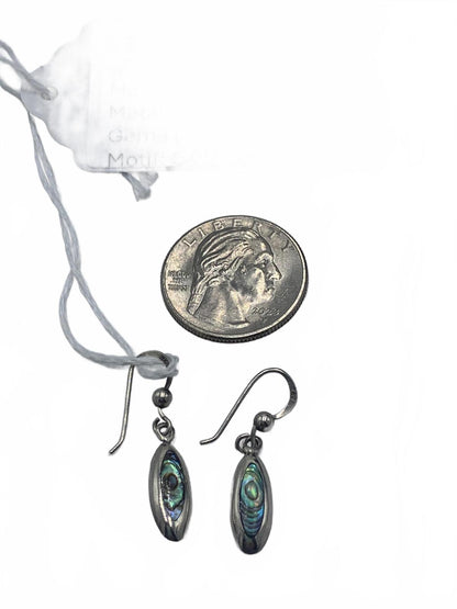 Eastern Eye-motif earrings in Sterling Silver Inlaid with Abalone Shell
