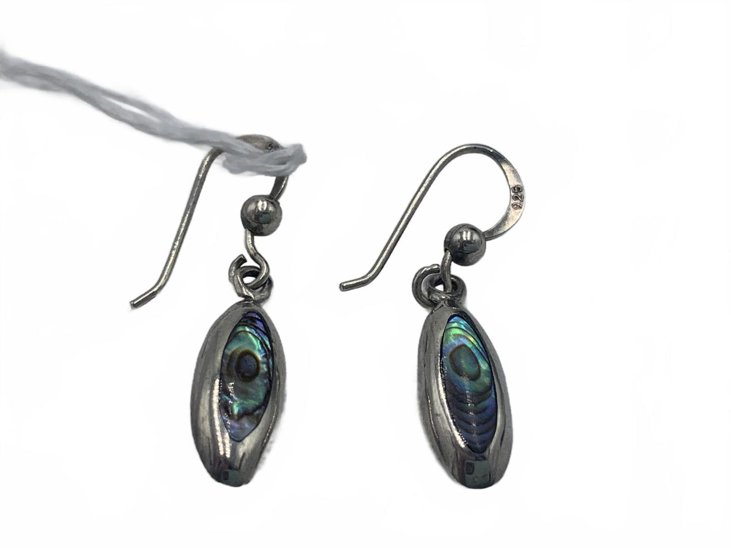 Eastern Eye-motif earrings in Sterling Silver Inlaid with Abalone Shell