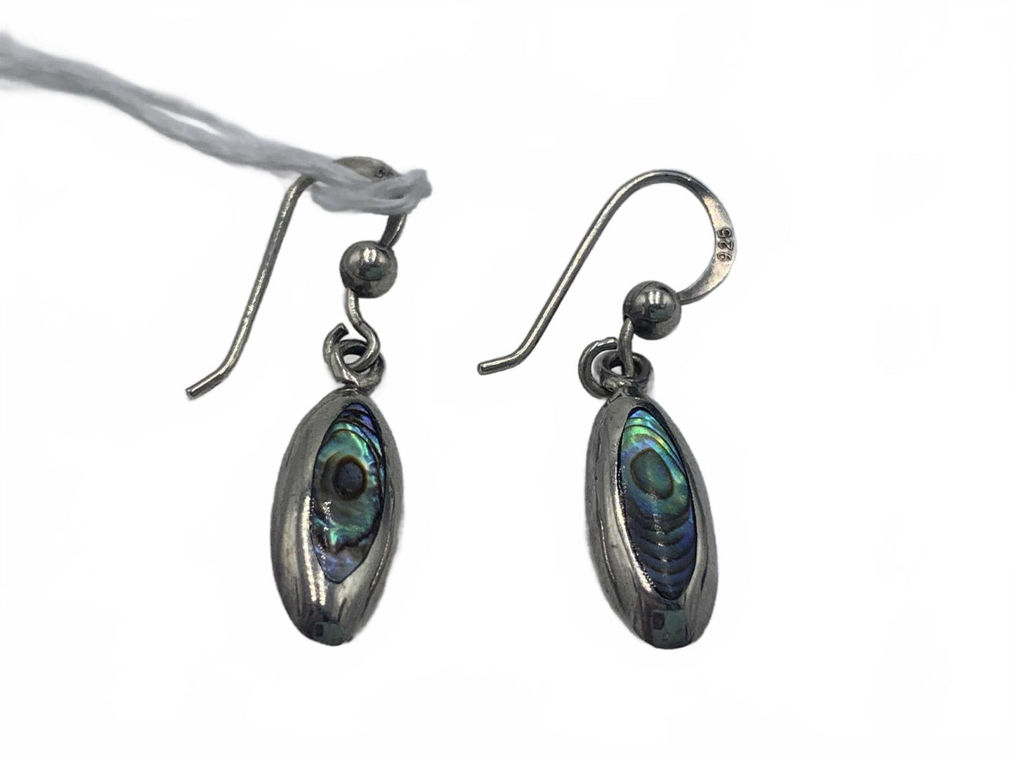 Eastern Eye-motif earrings in Sterling Silver Inlaid with Abalone Shell