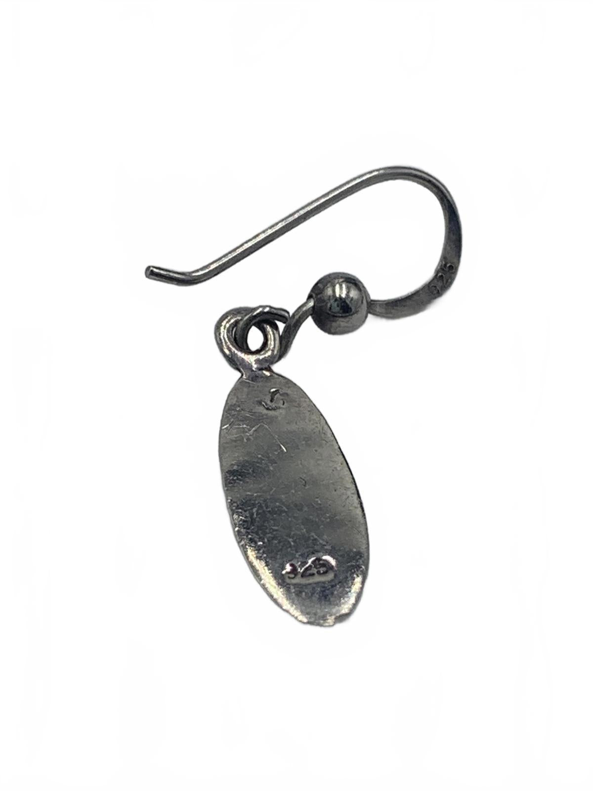 Eastern Eye-motif earrings in Sterling Silver Inlaid with Abalone Shell