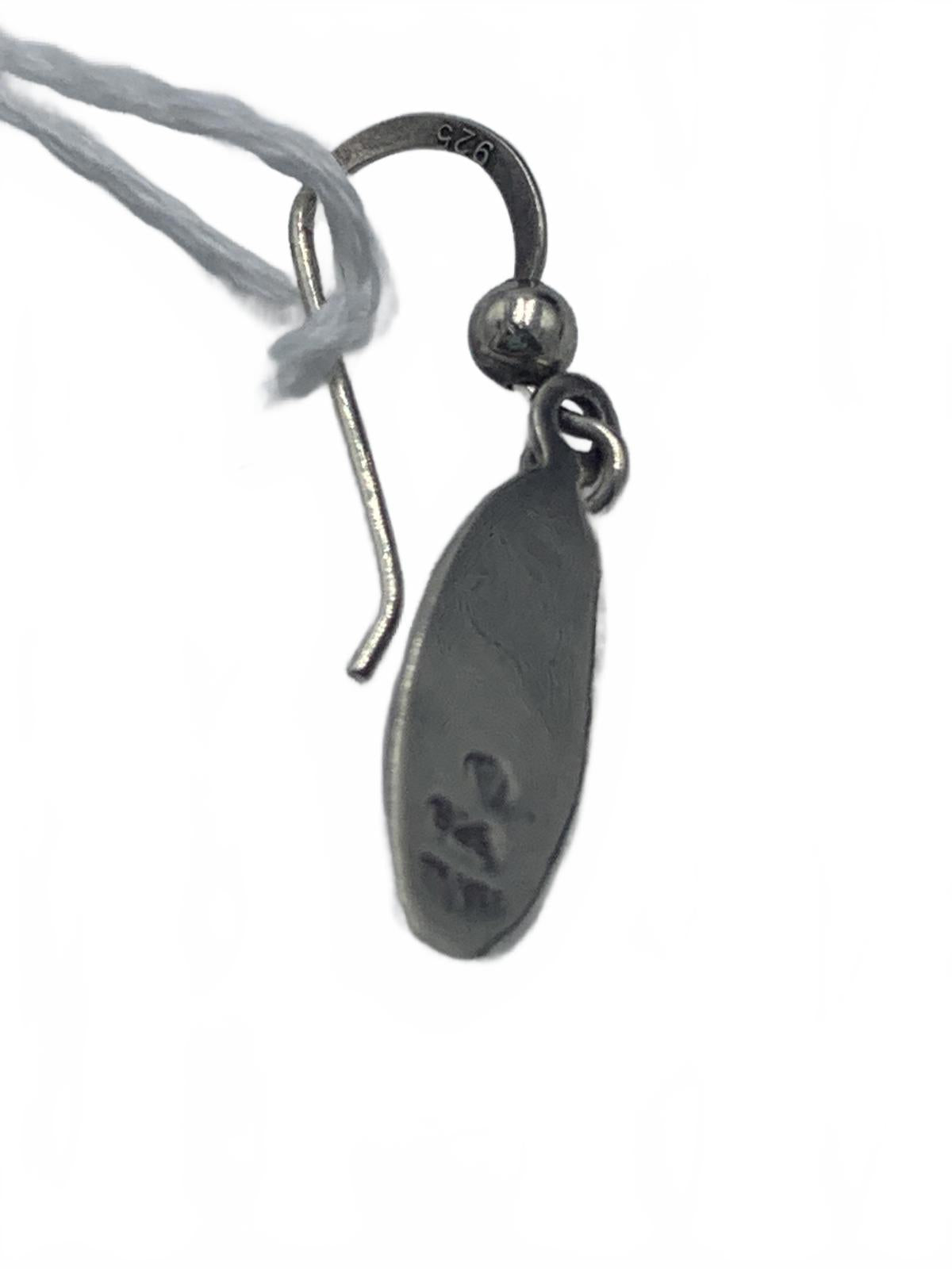 Eastern Eye-motif earrings in Sterling Silver Inlaid with Abalone Shell