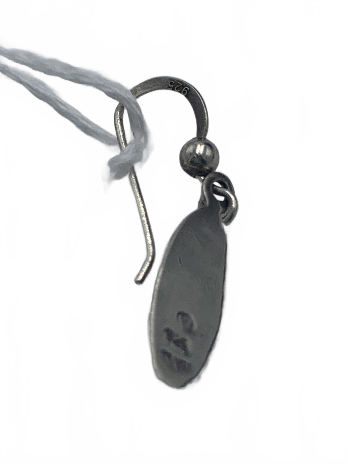 Eastern Eye-motif earrings in Sterling Silver Inlaid with Abalone Shell