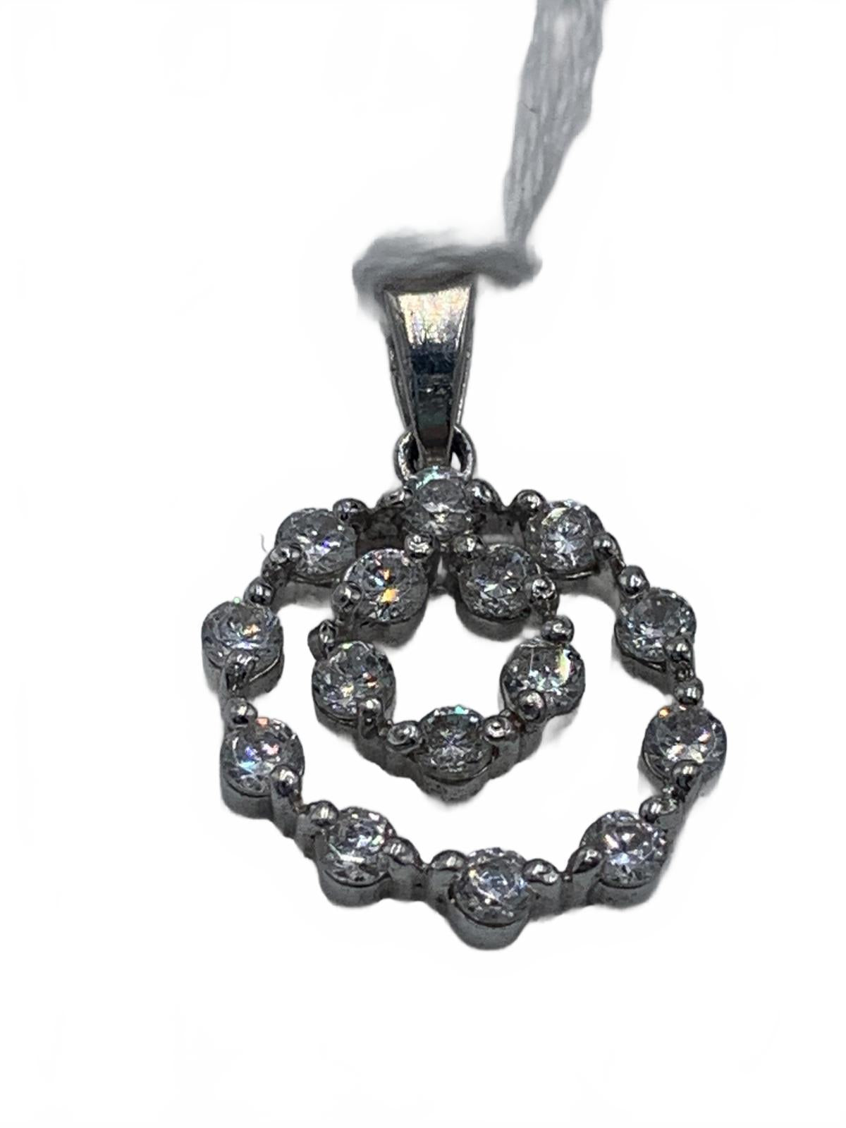 Sterling Silver & Cubic Zirconia Hoops Pendant