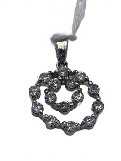 Sterling Silver & Cubic Zirconia Hoops Pendant