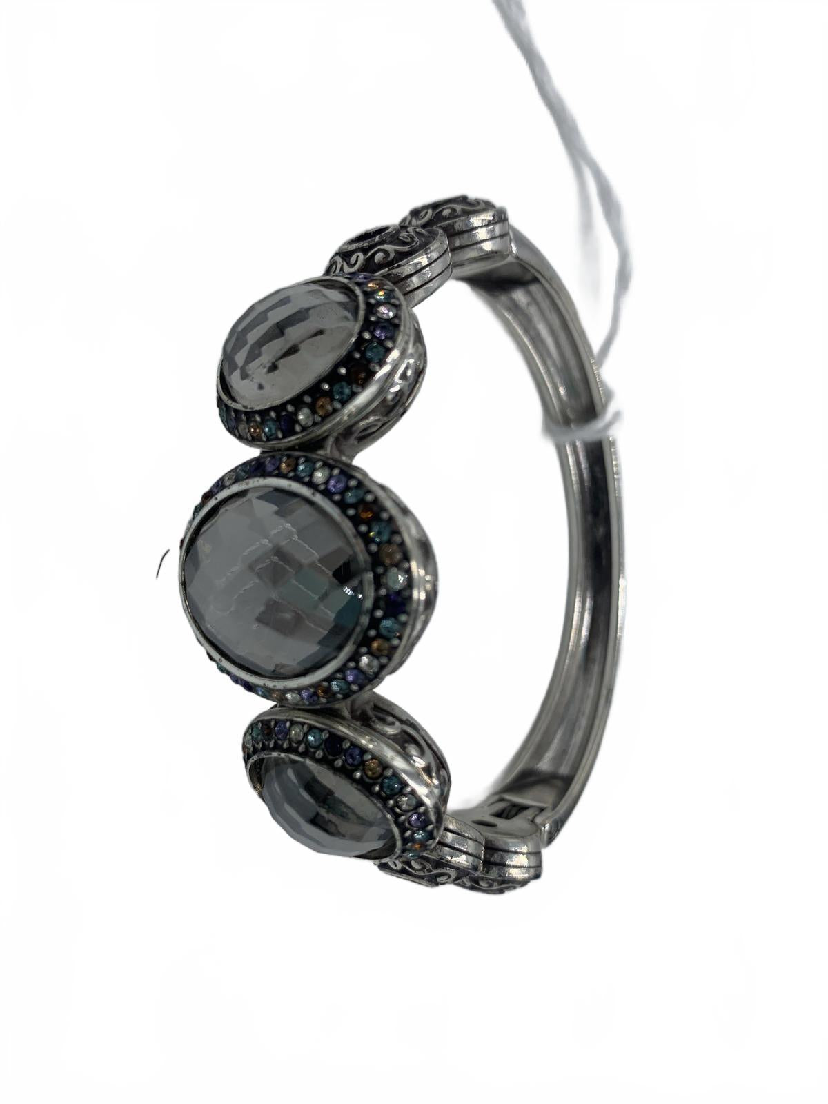 Brighton Silvertone Crystal Luminescence retired 7 CJ Bracelet