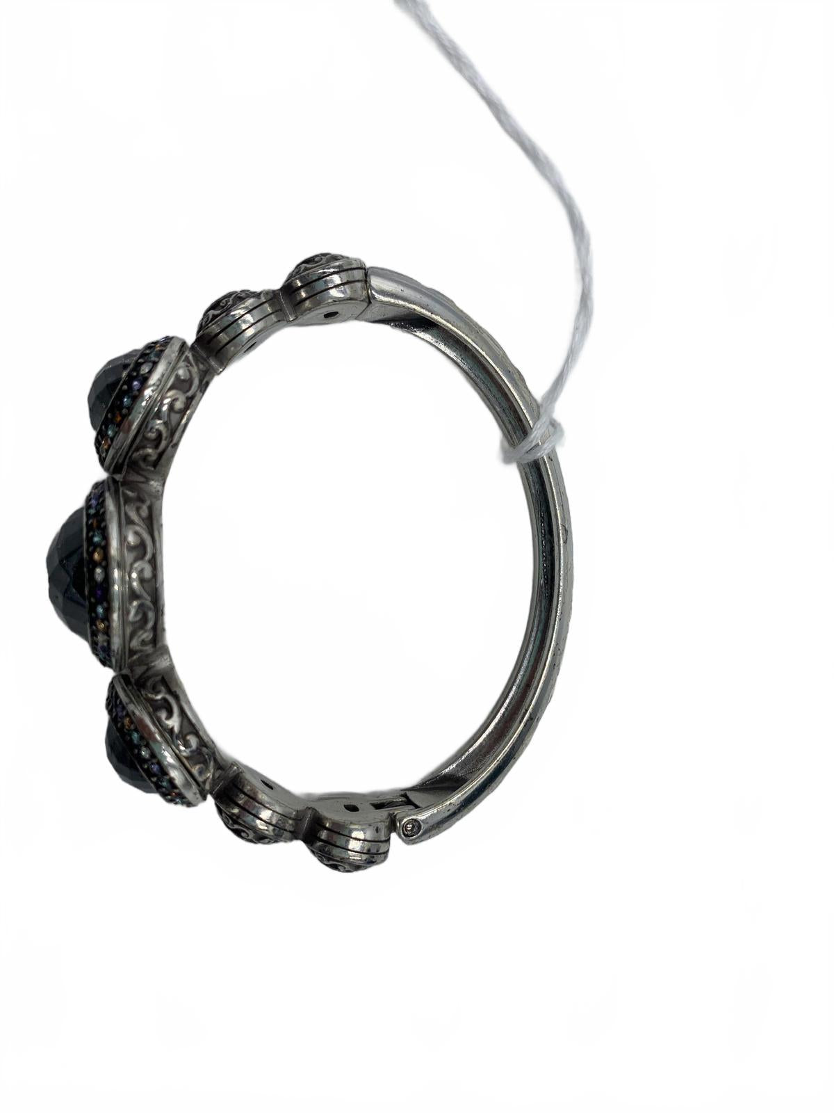 Brighton Silvertone Crystal Luminescence retired 7 CJ Bracelet