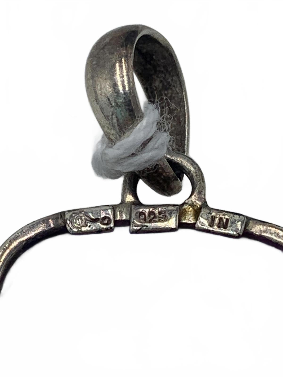 925 IN Sterling Silver 12.6g Purple Mojave Turquoise Panel 3" Fine Pendant