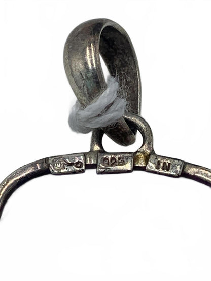 925 IN Sterling Silver 12.6g Purple Mojave Turquoise Panel 3" Fine Pendant