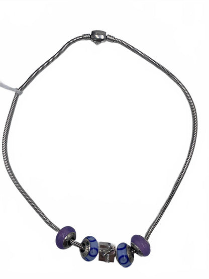 Donatella Sterling Silver Necklace with Glass and Silver Charms