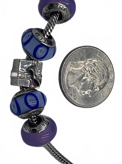 Donatella Sterling Silver Necklace with Glass and Silver Charms