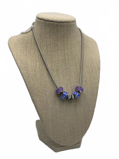 Donatella Sterling Silver Necklace with Glass and Silver Charms