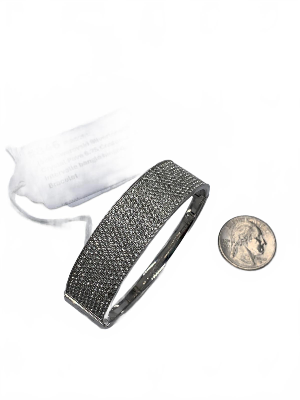 Swarovski Silvertone Crystal Pave 6.75" Intervalle bangle hinged CJ Bracelet