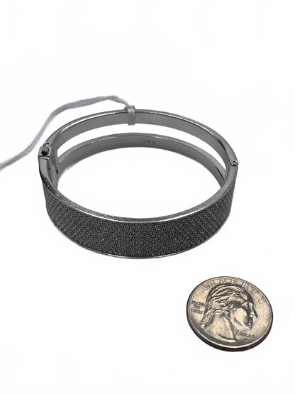 Swarovski Silvertone Crystal Pave 6.75" Intervalle bangle hinged CJ Bracelet