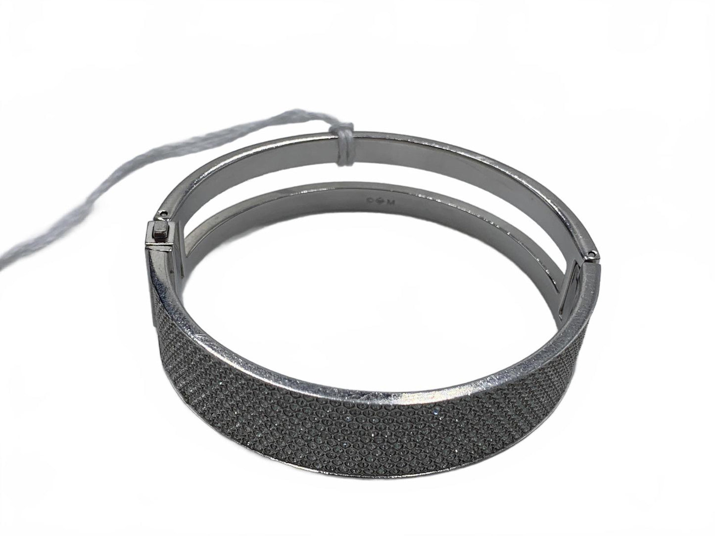 Swarovski Silvertone Crystal Pave 6.75" Intervalle bangle hinged CJ Bracelet