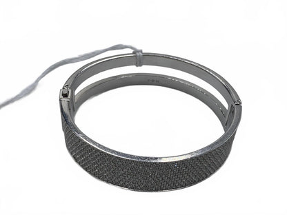 Swarovski Silvertone Crystal Pave 6.75" Intervalle bangle hinged CJ Bracelet