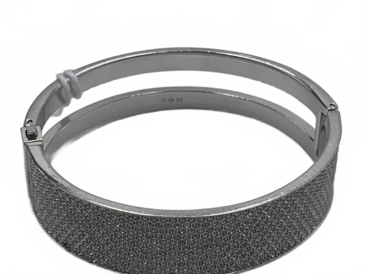 Swarovski Silvertone Crystal Pave 6.75" Intervalle bangle hinged CJ Bracelet