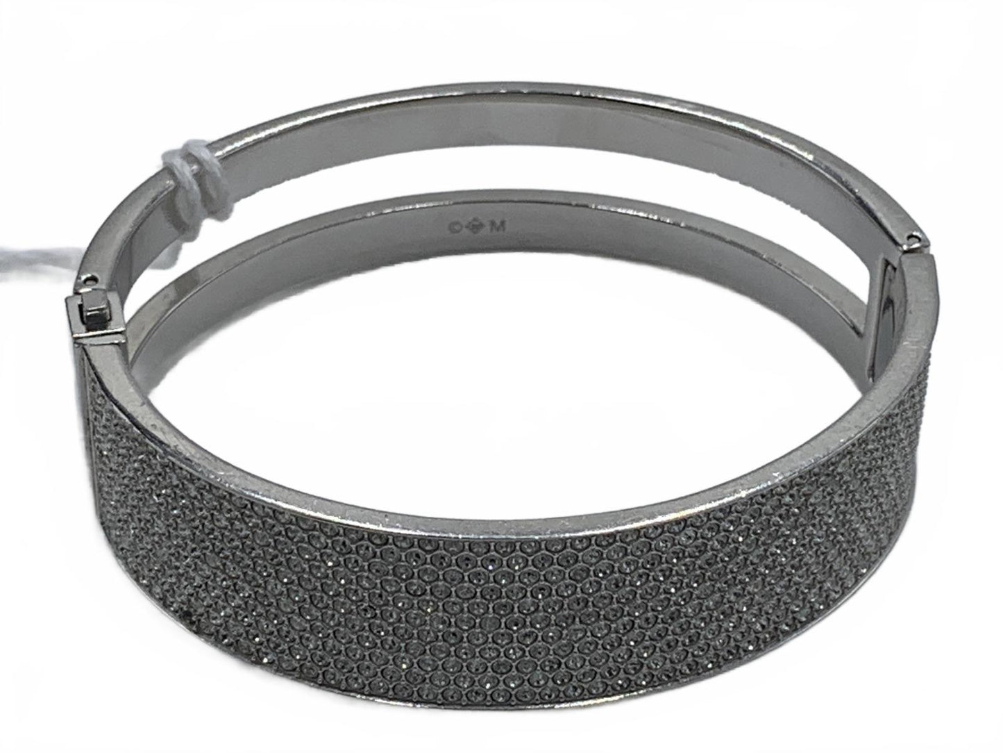 Swarovski Silvertone Crystal Pave 6.75" Intervalle bangle hinged CJ Bracelet