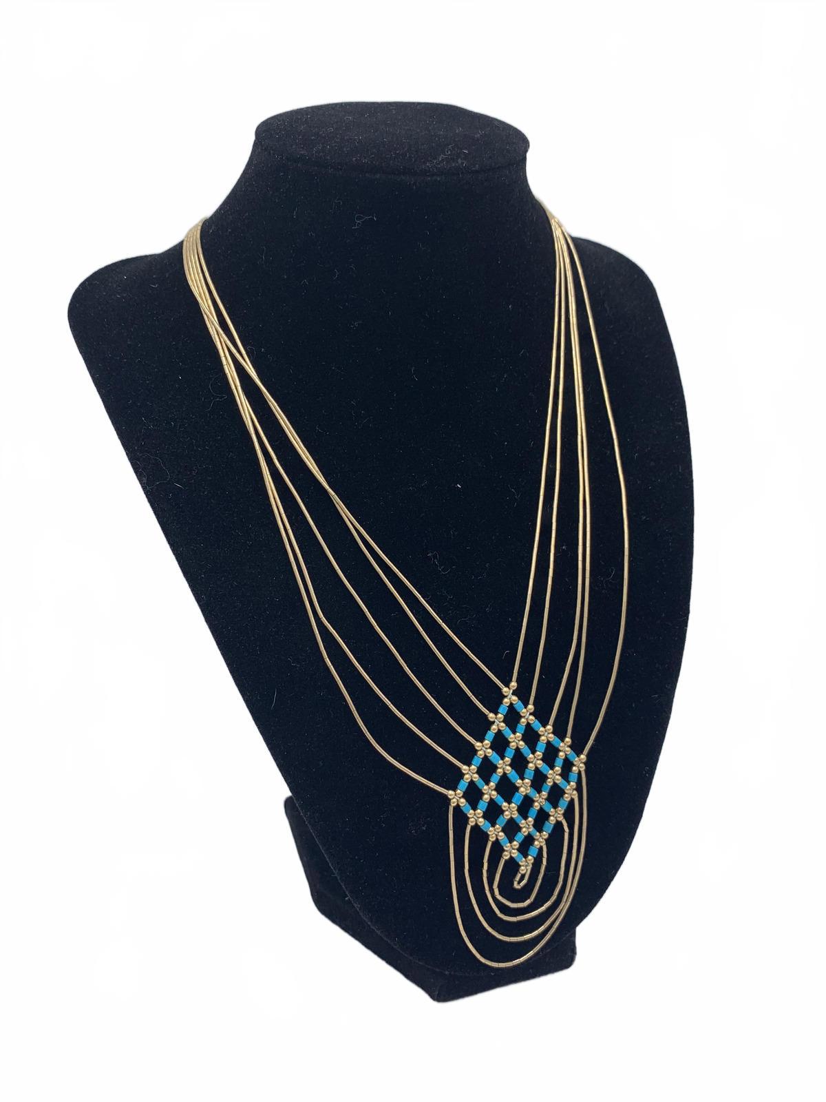 Gold Filled 14g Turquoise Beads Native 17" Fine Jewelry Y-Necklace