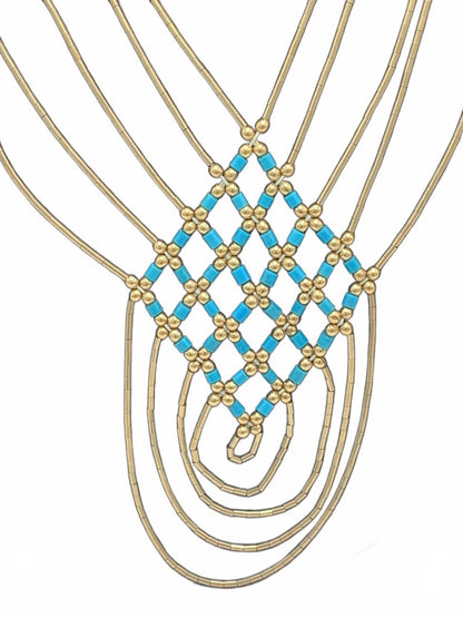 Gold Filled 14g Turquoise Beads Native 17" Fine Jewelry Y-Necklace