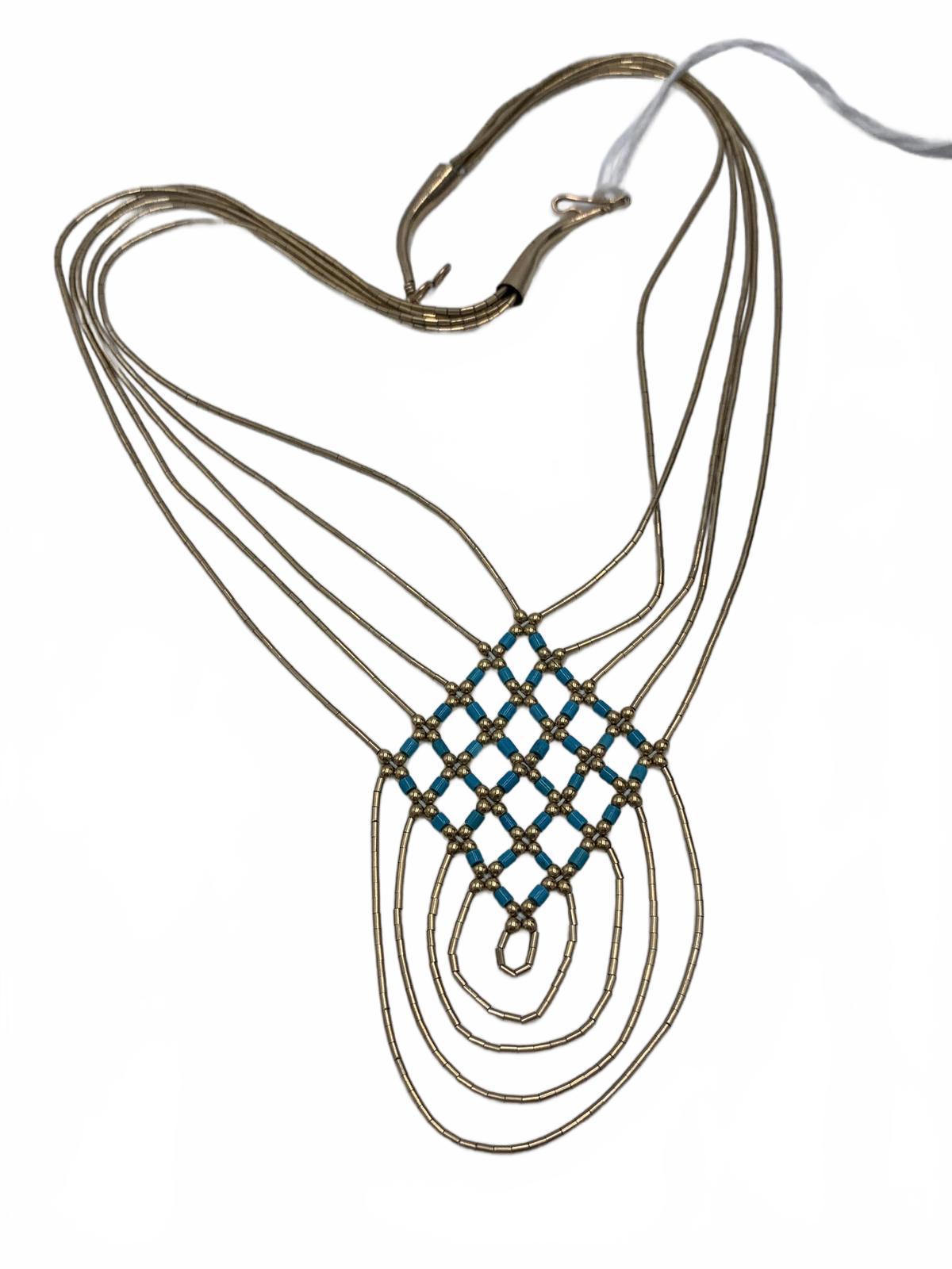 Gold Filled 14g Turquoise Beads Native 17" Fine Jewelry Y-Necklace