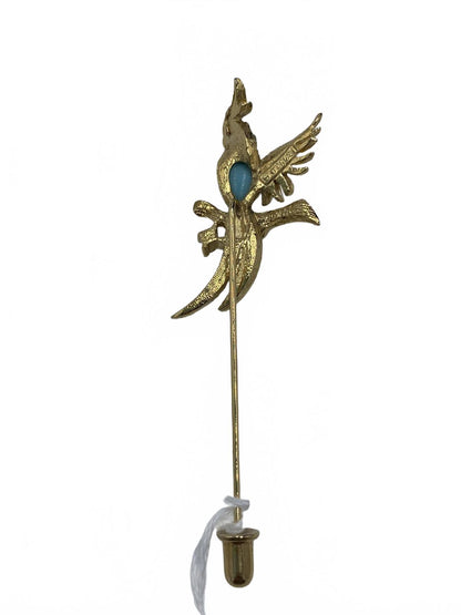 D’Orlan Goldtone Rhinestone Laquered parrot 2.5" CJ Pin