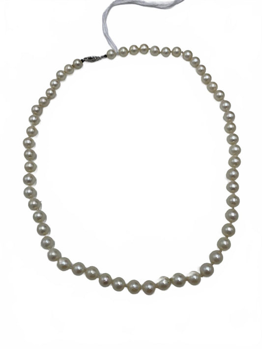 14K Gold Genuine Pearl Beaded Strand 16" Necklace