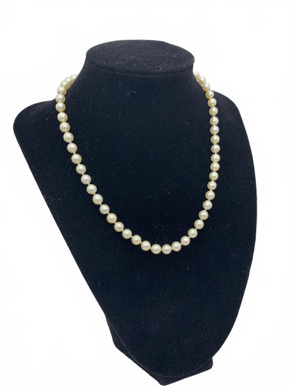 14K Gold Genuine Pearl Beaded Strand 16" Necklace