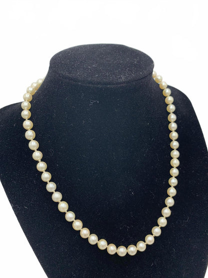 14K Gold Genuine Pearl Beaded Strand 16" Necklace