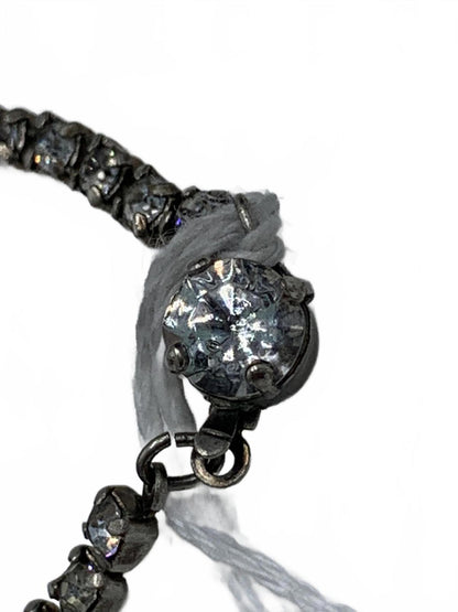 Unsigned Silvertone 3g White Rhinestone Tennis 6.75" CJ Bracelet