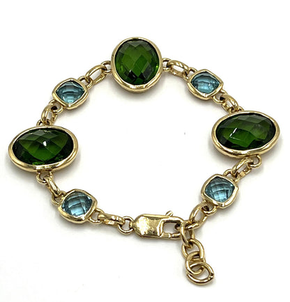 Ross Simons Gold-Over-Sterling Silver Emerald Aquamarine Set