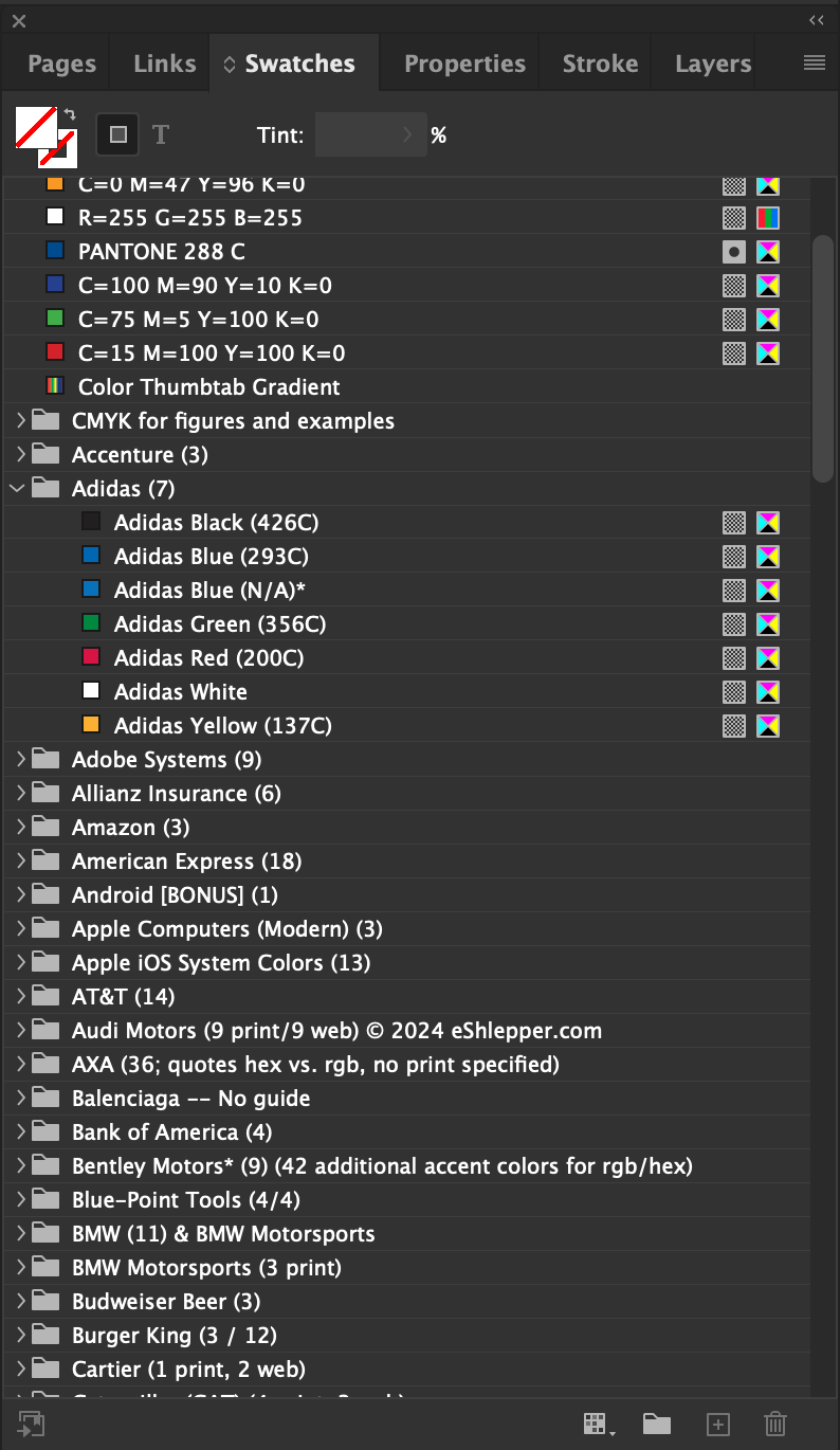 Swatch Library for Adobe Creative Cloud