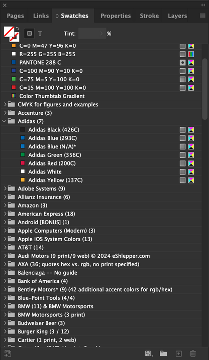 Swatch Library for Adobe Creative Cloud