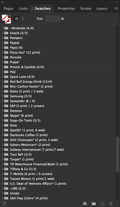 Swatch Library for Adobe Creative Cloud