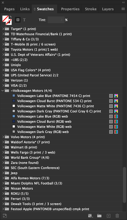 Swatch Library for Adobe Creative Cloud