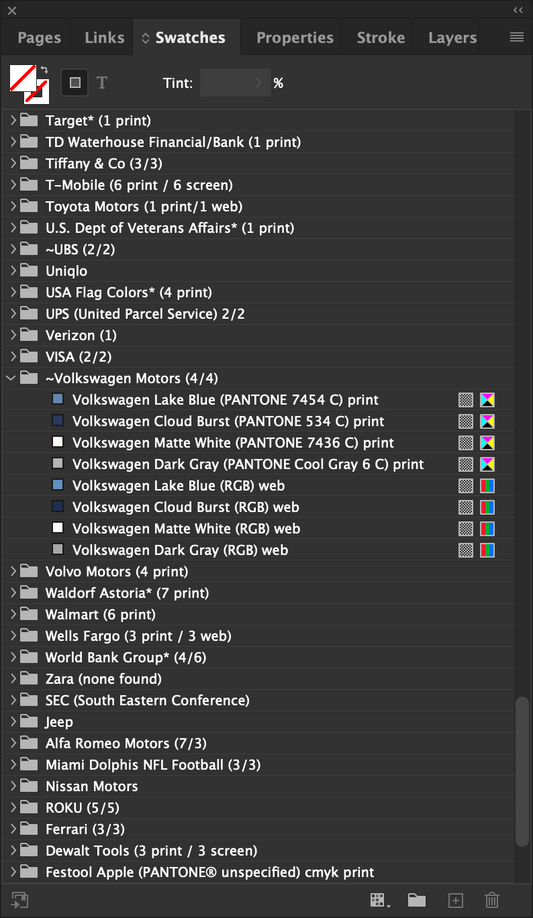 Swatch Library for Adobe Creative Cloud