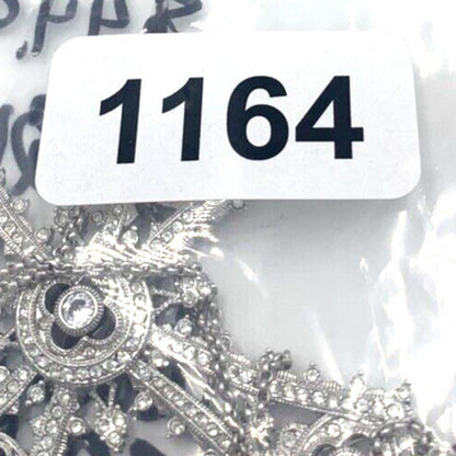 Vintage QVC Nadri Pave CZ Silver Tone Cross Limited Edition Necklace 16”