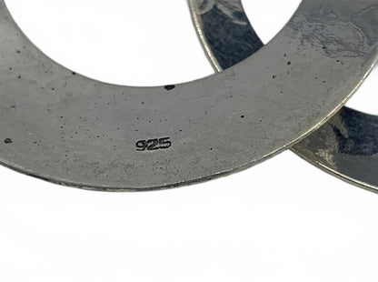 Sterling Silver Half-Moon Swirl Texture Hoop Earrings with Hooks