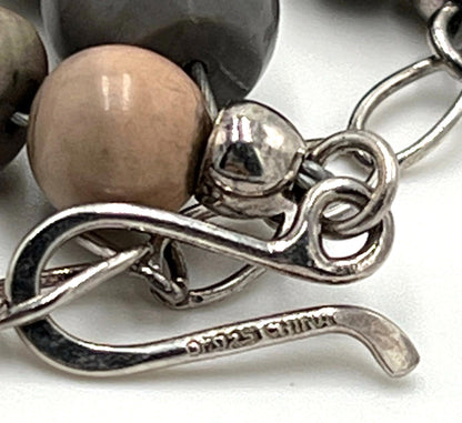 Mine Finds Jay King DTR Multi Color  Two Strand Jasper Sterling Silver Necklace