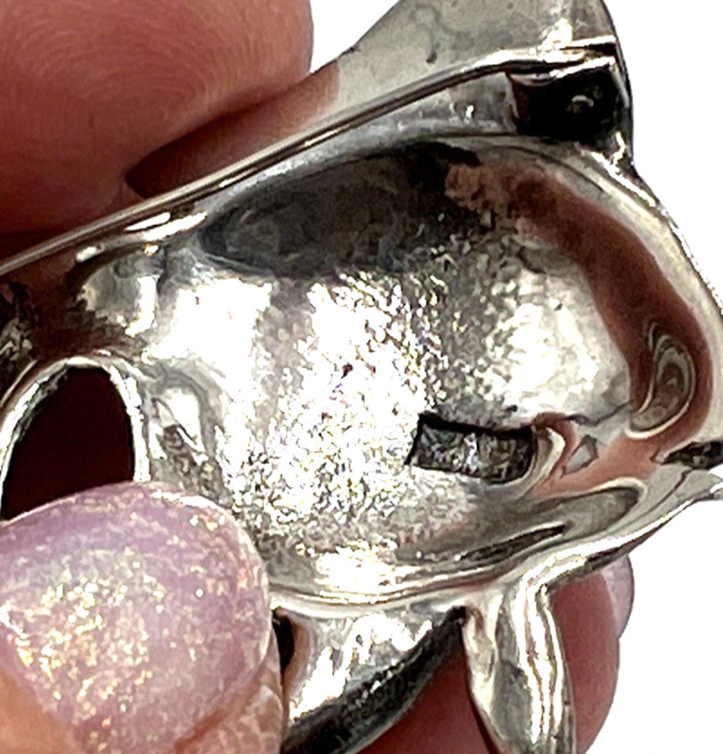 VINTAGE MEXICO Sterling Silver Figural Textured Koi Fish Large Brooch/Pin