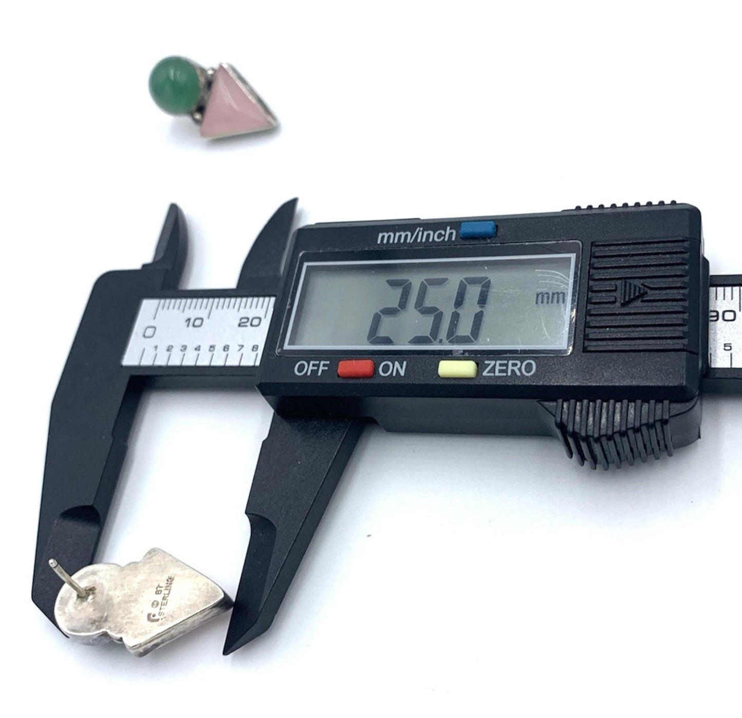 Vintage Carol Felley Southwestern Style Earrings Green Aventurine Rose Quartz