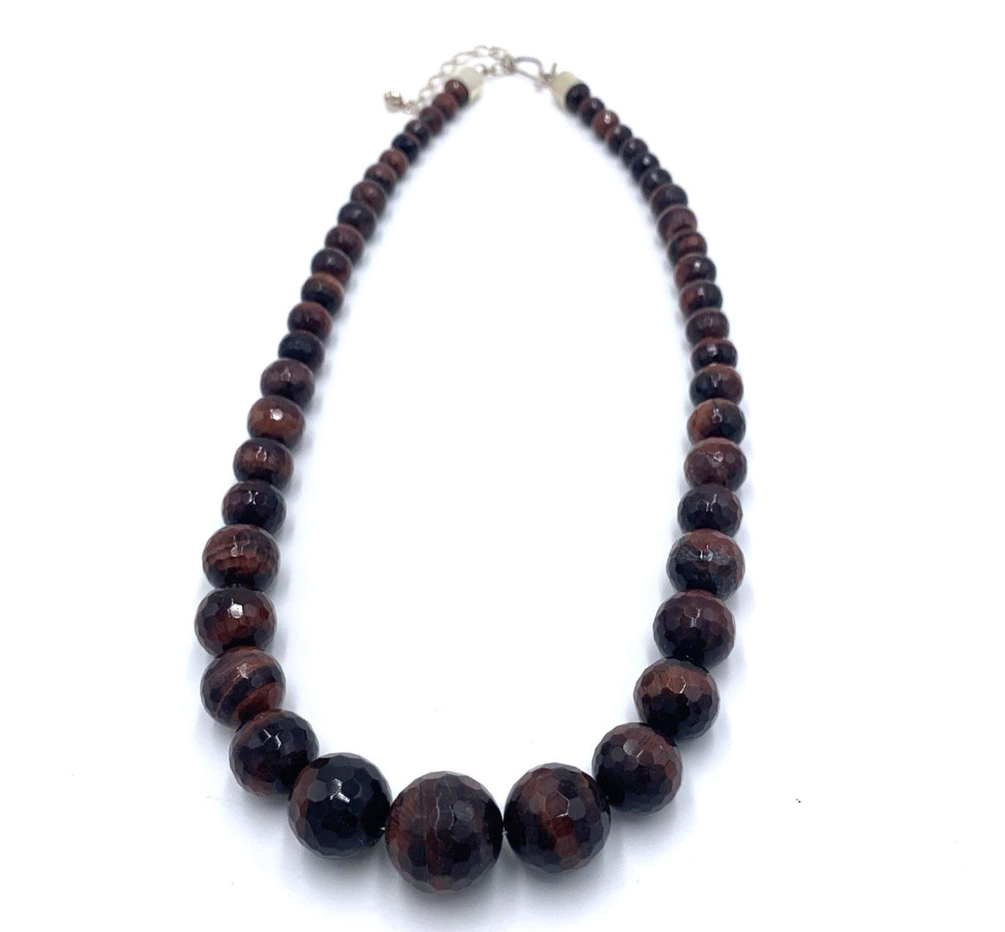 Vintage Set Jay King DTR Sterling Silver Tiger’s Eye Faceted Necklace & Earrings