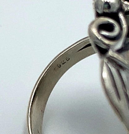 New Old Stock Native American Navajo Sterling Silver Double Green Turquoise Ring