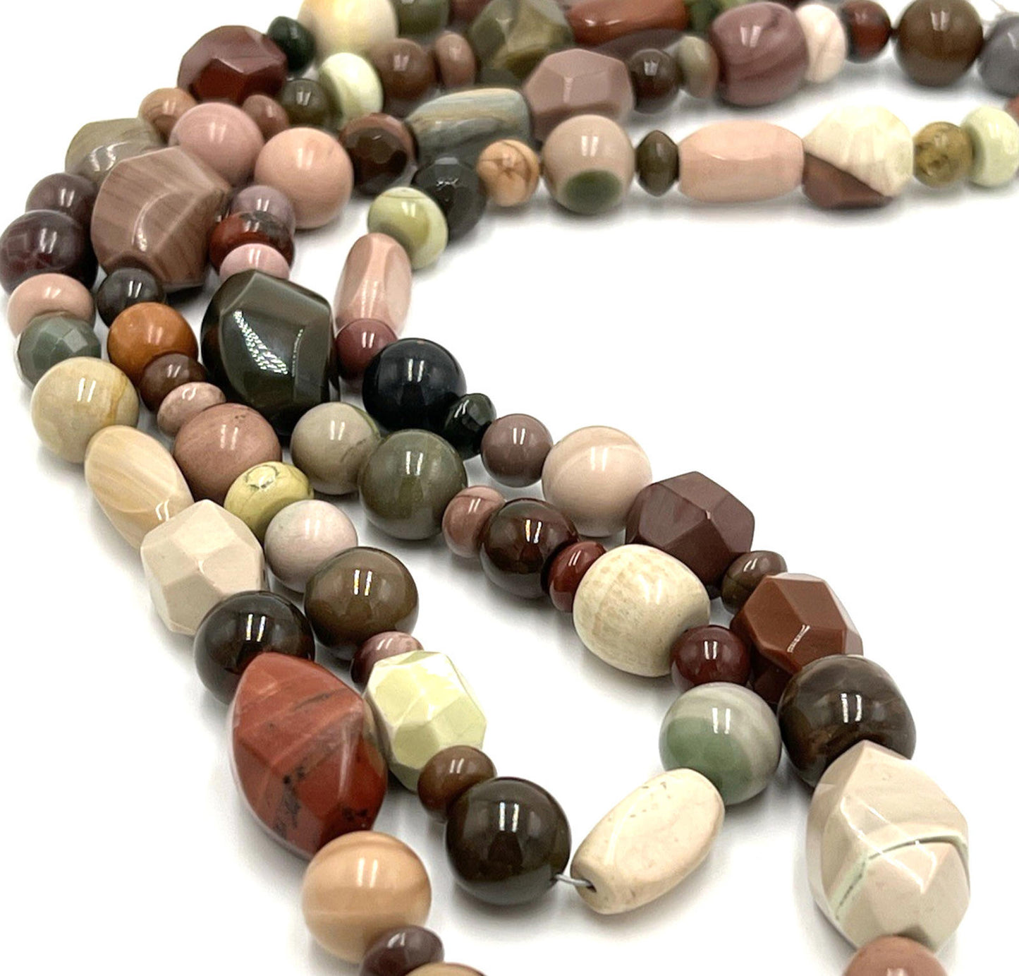 Mine Finds Jay King DTR Multi Color  Two Strand Jasper Sterling Silver Necklace